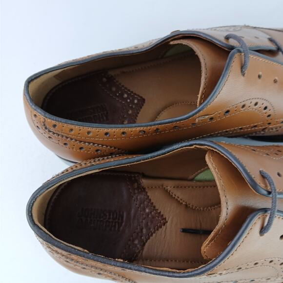 Johnston & Murphy Size 10 Henrick Wingtip Lace-up Shoe- Tan 15-3270 NEW - Picture 6 of 9